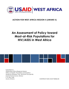 An Assessment of Policy Toward Most-At-Risk Populations for HIV/AIDS in West Africa