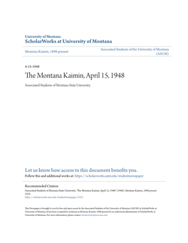 The Montana Kaimin, April 15, 1948