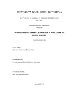 Università Degli Studi Di Perugia