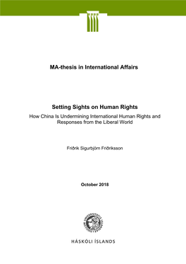 MA-Thesis in International Affairs Setting Sights on Human Rights