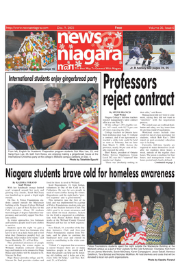 Niagara Students Brave Cold for Homeless Awareness by KAESHA FORAND Food for Those in Need in Welland