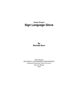 Sign Language Glove