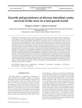 Growth and Persistence of Diverse Intertidal Crusts:: Survival of the Slow