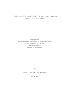 Performance Modelling of Message-Passing Parallel Programs