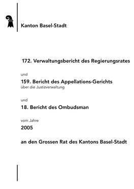 172. Verwaltungsbericht Des Regierungsrates