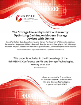 Optimizing Caching on Modern Storage Devices with Orthus