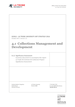 4.1 Collections Management and Development