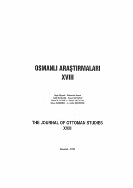 Osmanli Araş-Tirmalari Xviii