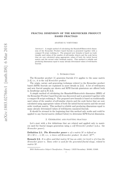 Fractal Dimension of the Kronecker Product Based Fractals