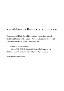 Kyiv-Mohyla Humanities Journal