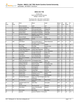 Playlist - WNCU ( 90.7 FM ) North Carolina Central University Generated : 05/18/2011 03:32 Pm