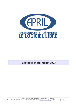 Synthetic Moral Report 2007