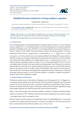 Modified Bisection Method for Solving Nonlinear Equations