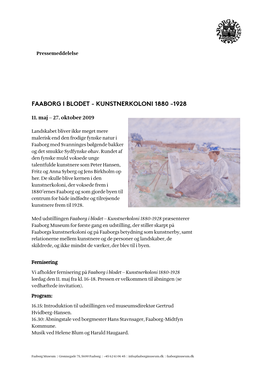 Faaborg I Blodet - Kunstnerkoloni 1880 -1928