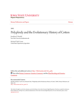 Polyploidy and the Evolutionary History of Cotton Jonathan F