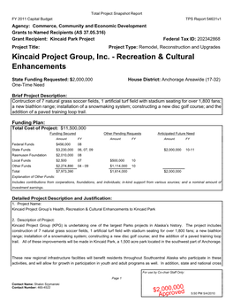 Kincaid Project Group, Inc. - Recreation & Cultural Enhancements