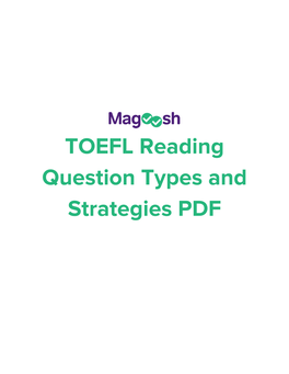 TOEFL Reading Question Types and Strategies PDF