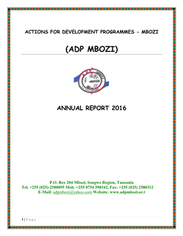 ADP Mbozi – Annual Report 2016