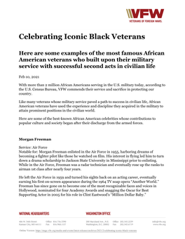 Celebrating Iconic Black Veterans