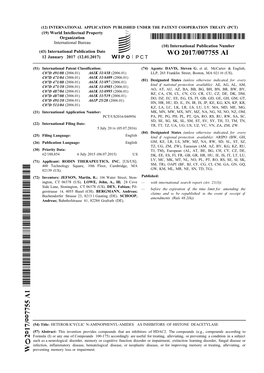 WO 2017/007755 Al 12 January 2017 (12.01.2017) P O P C T
