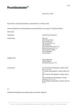 Presstödsnämndens Protokoll 2014.Pdf