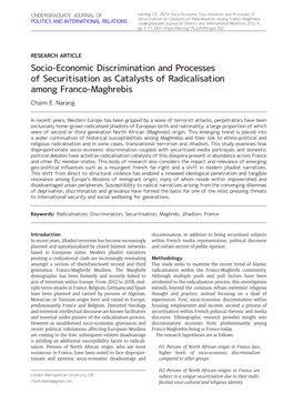 Socio-Economic Discrimination and Processes of Securitisation As Catalysts of Radicalisation Among Franco-Maghrebis