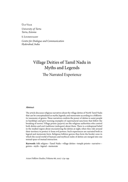 Village Deities of Tamil Nadu in Myths and Legends the Narrated Experience