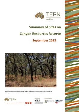 Summary of Sites on Canyon Resources Reserve