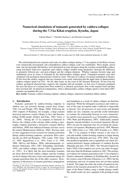 Numerical Simulation of Tsunamis Generated by Caldera Collapse During the 7.3 Ka Kikai Eruption, Kyushu, Japan