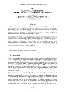 3.1.3 Traditional Architecture Formers As Character City Face Jogjakarta