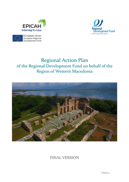 Regional Action Plan of the Regional Development Fund on Behalf of the Region of Western Macedonia