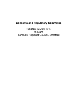 Consents & Regulatory Committee Agenda July 2019