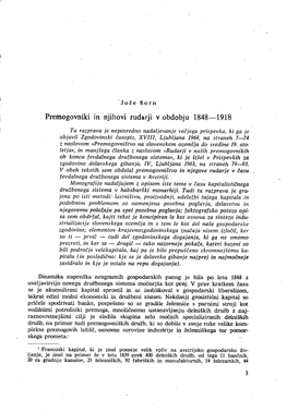 Premogovniki in Njihovi Rudarji V Obdobju 1848—1918