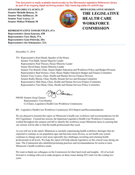 The Legislative Health Care Workforce Commission