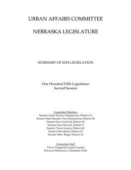 Summary of 2018 Legislation