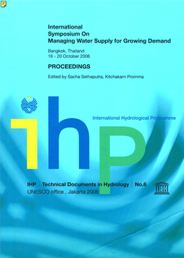 International Symposium on Managing Water Supply for Growing Demand