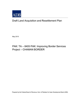 Draft Land Acquisition and Resettlement Plan