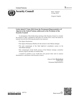 Security Council Distr.: General 30 June 2014