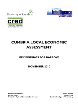 Barrow Key Findings Report. Nov 2010