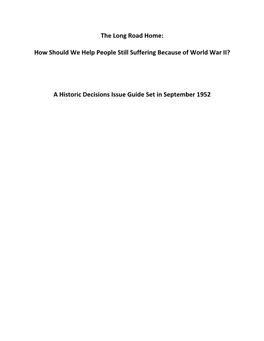 How Should We Help People Still Suffering Because of World War II?