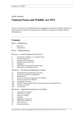National Parks and Wildlife Act 1972