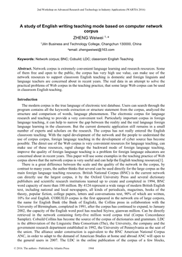 A Study of English Writing Teaching Mode Based on Computer Network