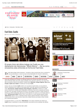 Fast Date. Cuello | FANTASTIC PLASTIC MAG 15/05/14 11:39