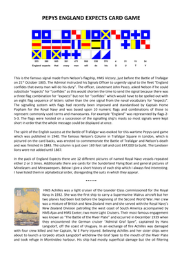 Pepys England Expects Card Game
