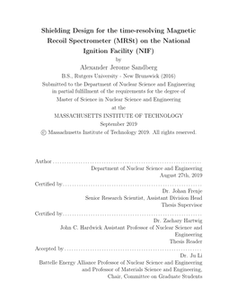 (Mrst) on the National Ignition Facility (NIF) Alexander Je