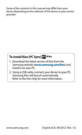 To Install Kies (PC Sync) 1