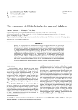 Water Resources and Rainfall Distribution Function: a Case Study in Lebanon