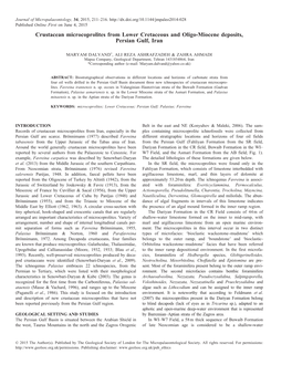 Crustacean Microcoprolites from Lower Cretaceous and Oligo-Miocene Deposits, Persian Gulf, Iranmaryam Dalvand, Ali Reza Ashrafzadeh &, Zahra Ahmadi