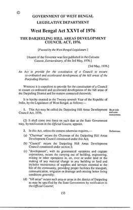 West Bengal Act XXVI of 1976