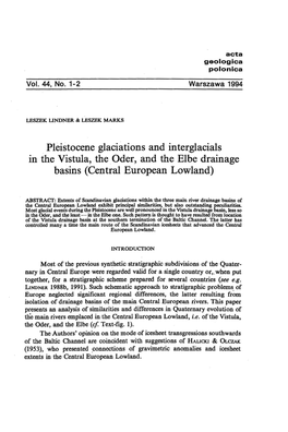 Pleistocene Glaciations and Interglacials in the Vistula, the Oder, and the Elbe Drainage Basins (Central European Lowland)